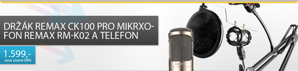 # Držák REMAX CK100 pro mikrofon Remax RM-K02 a telefon # Držák REMAX CK100 pro mikrofon Remax RM-K02 a telefon